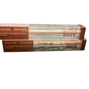 Creme Shop Micro Brow Fine 2 In 1 Retractable Brow Pencil Medium Brown-Set of 2